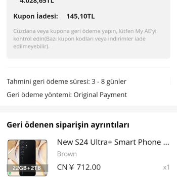 Aliexpress İptal Edilen Ürün Parası Karta Aktarılmamıştır