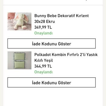 English Home Onaylanmayan Ürün Ve Alınamayan İade Kodu