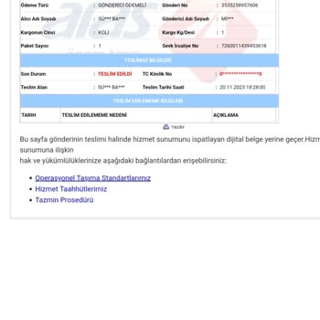 Aras Kargo Kargomu Başkasına Teslim Etmişsiniz