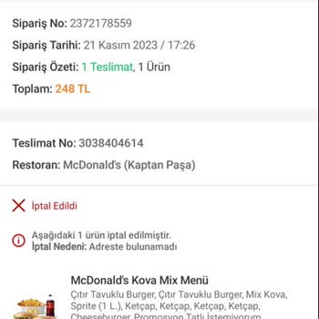 Trendyol Yemek Teslim Edilmeyen Yemek Siparişi