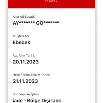 AGT Kurye (aynigunteslim.com) Agr Firma Ürünümü İadeye Düşürdü