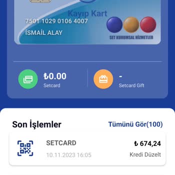 Setcard Hesabımdaki Bakiyenin Tarafımın Bilgisi Dahilinde Olmadan Çekilmesi