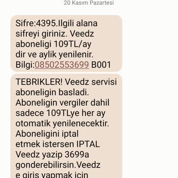 Veedz-tr.com Veedz.com.tr İzinsiz Veedz Aboneliğinin İptali