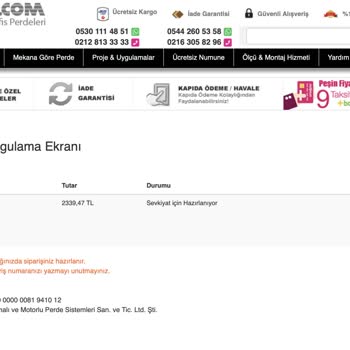 Perde.com Siparişim Teslim Edilmiyor. Para İadesini De Yapmıyor.
