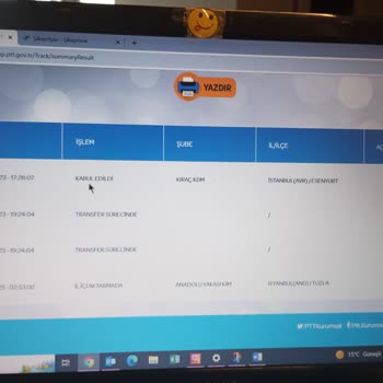 PTT Kargo Teslimat Sevk Bilgisi