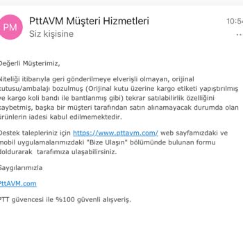 Epttavm Ürün İade Sorumsuzluğu
