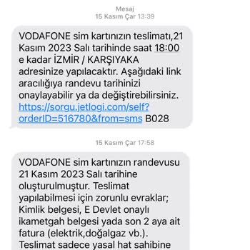 Vodafone Sim Kart Teslimi