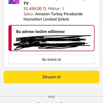 Amazon Adrese Gönderim Sorunu