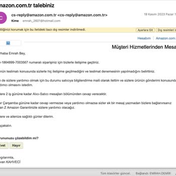 Çözüme Uzak Pazaryeri Amazon