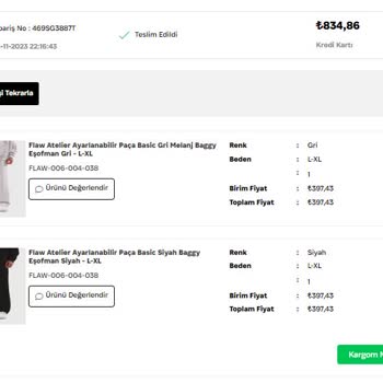 Flawwear Kargo Sorunu