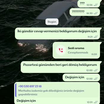 Valeria Collection Değişim İçin İletişime Geçmeye Çalışıyorum Ama Asla Cevap Vermiyorlar