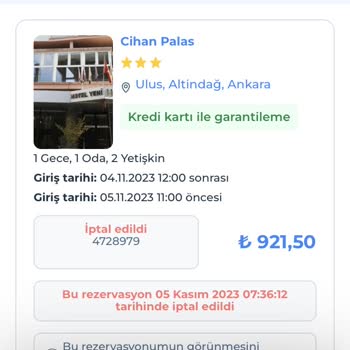 Otelz Otel Ücret İadesi