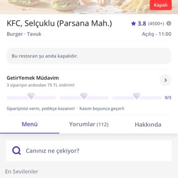 Yemek Getirmeyen KFC Şubesi