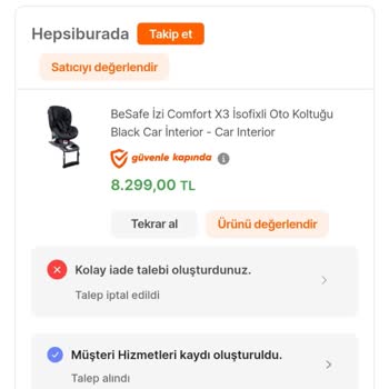 Hepsiburada&nbsp; İade Ürünü Almıyor