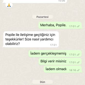 Popile İadem İşlemim Gerçekleşmedi