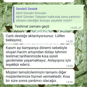 Sendeo Kargo Firması Ürünümü Teslim Etmedi.