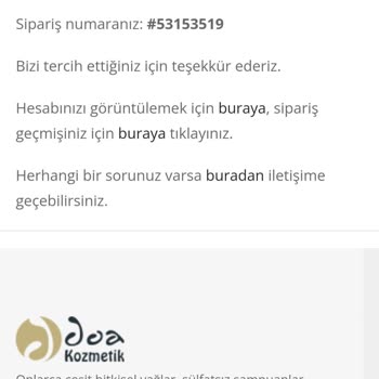 Doa Kozmetik Siparişim Teslim Edilmedi