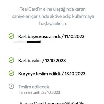 Anadolu Net Teslim Edilmeyen Papara Kartım