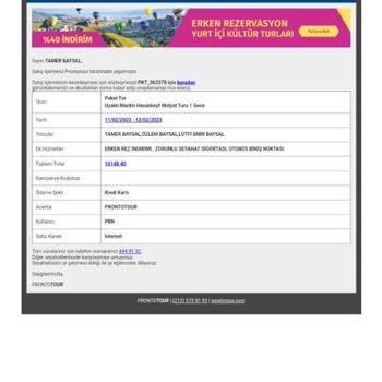 Pronto Tour Geziyi İptal Etti, Fark İstiyor