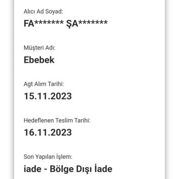 Ebebek Siparişimin Dağıtıma Çıkmadan İade Edilmesi