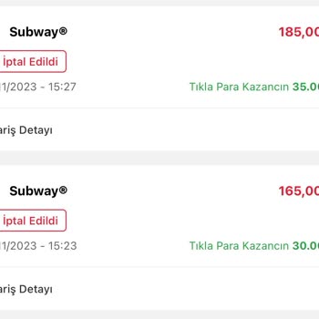 Subway Tıkla Gelsin Üzerinden Gelen Siparişleri İptal Ediyor