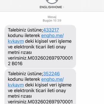 English Home Aldatıcı SMS Göndermesi