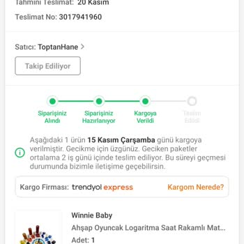 Trendyol Express Trendyol'dan İstediğim Kargoyu Kaybetti