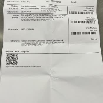 Acil Müdahale Edilmesini İstiyorum 4 Aylık Bir Ütü 1 Ay Bende Kalmadı!