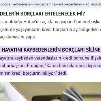 Ziraat BANKASI_HATAY_DEPREMDE Vefat Eden Babamın Kredi Borcu Silinmedi