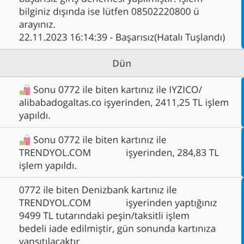 Denizbank Para İadesi Karta Yansımıyor