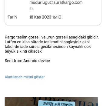 Sürat Kargo Teslim Edilmeyen Kargo