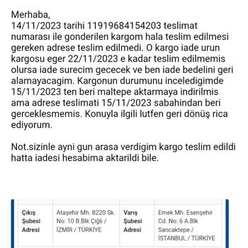 Sürat Kargo Teslim Edilmeyen Kargo