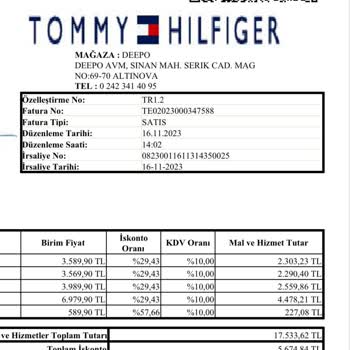 Tommy Hilfiger 6 Günde Üründe Deforme