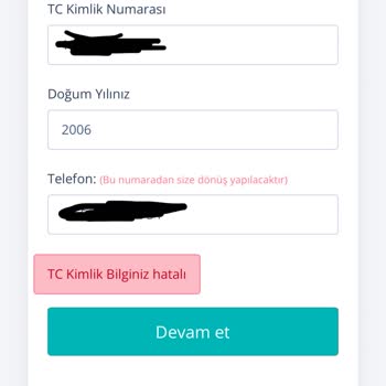 Zeytinburnu Belediyesi Başvurusu T. C. Hatası
