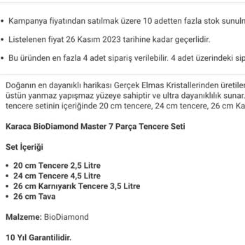 Karaca Züccaciye Karaca Diamond Tencere Setinde Alırken 1 Kere Daha Düşün