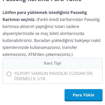 Passolig Para Yükleme Ekranında Kartım Gözükmüyor