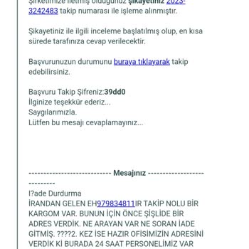 PTT Kargo PTT'nin Kargomuzu Israrla Teslim Etmemesi