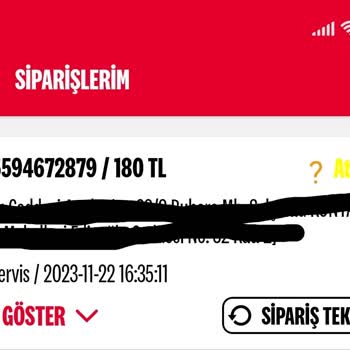 KFC Online Sipariş Verdim Elime Ulaşmadı