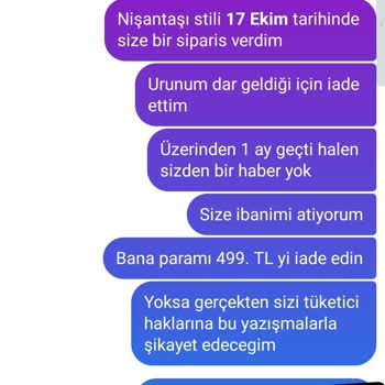 Elbisem Nişantaşı Ürün Değişimi Olmaması