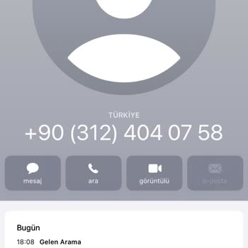0312 404 07 58 ‪numaralı Telefondan İnternet Paketi İçin Arandı