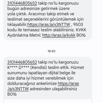 Aras Kargo Kendisine Teslimat Görünen Kargolarım Yok