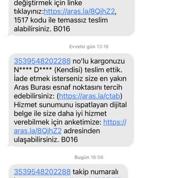 Aras Kargo Kargom Teslim Edilmedi