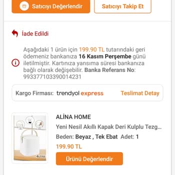 Alına Züccaciye Ve Trendyol'dan Şikayetçiyim