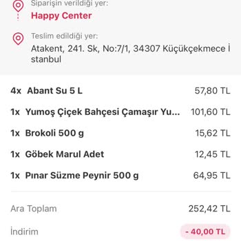 Yemeksepeti Siparişin Hatalı Gönderimi