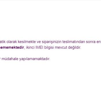 Samsung E-Faturada IMEI Bilgileri Yazmıyor.