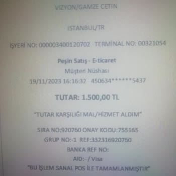 Vizyon Elektronik Para Usulsüz Aidat Ödemesi