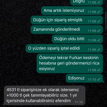 Kıyafet Sepeti Yapılmayan Ücret İadesi