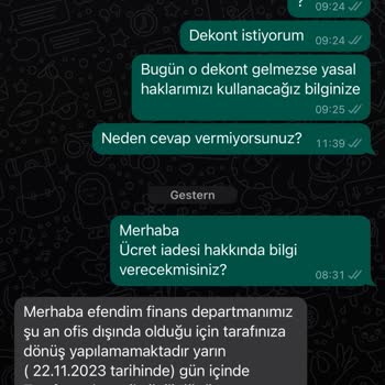 Kıyafet Sepeti Yapılmayan Ücret İadesi