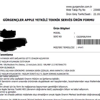 Gürgençler Apple Yetkili Teknik Servis Mağduriyeti