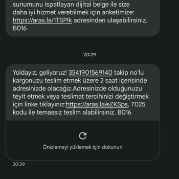 Aras Kargo Kurye Sorunu Teslimat Sorunu